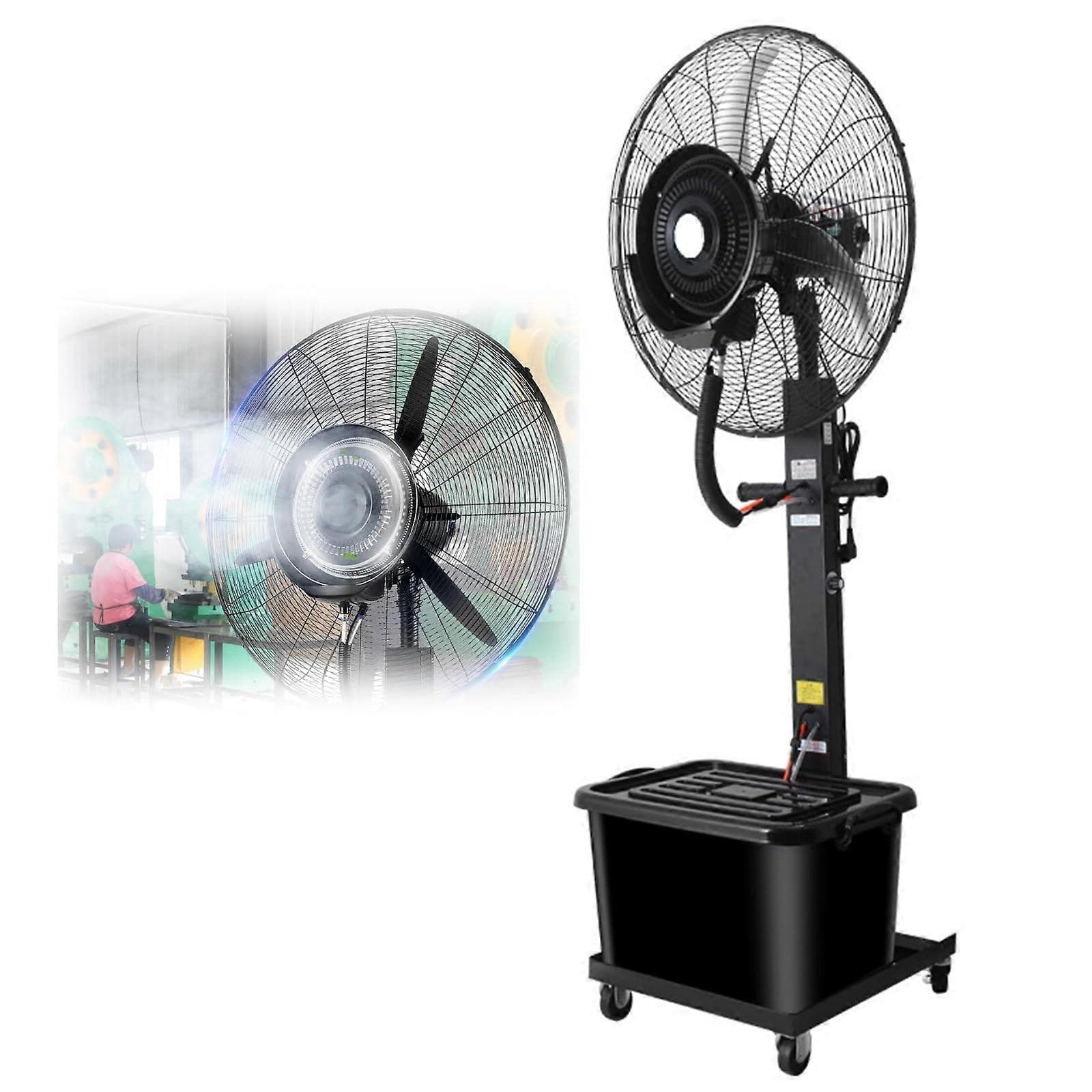 Ventilateur sur pied brumisateur extérieur de 76 cm (30 pouces) avec réservoir de 42 litres (11 gallons) pour le refroidissement industriel et de serr
