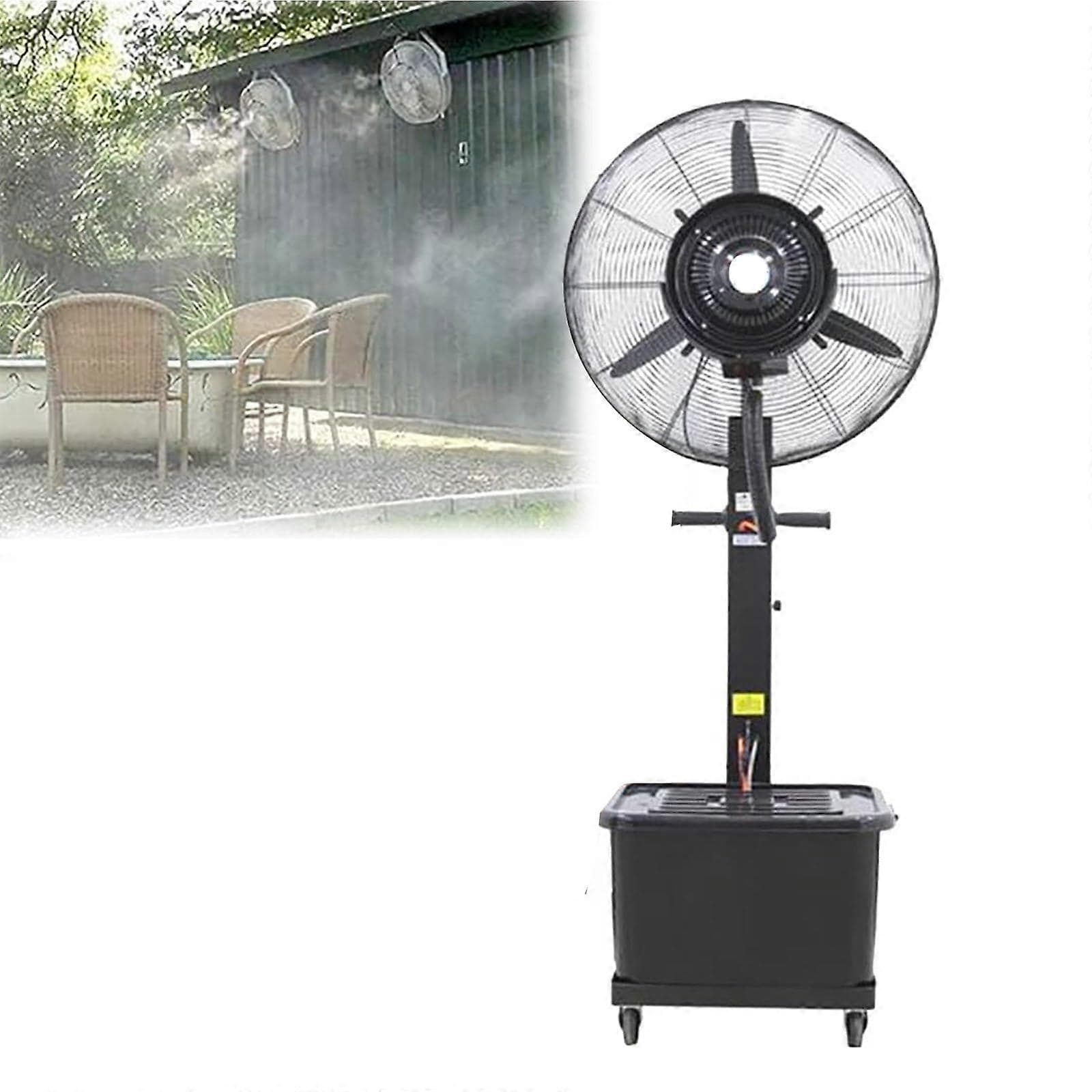 Ventilateur brumisateur industriel robuste de 66 cm (26 po) avec réservoir d'eau de 42 L pour rafraîchir terrasse et jardin extérieur