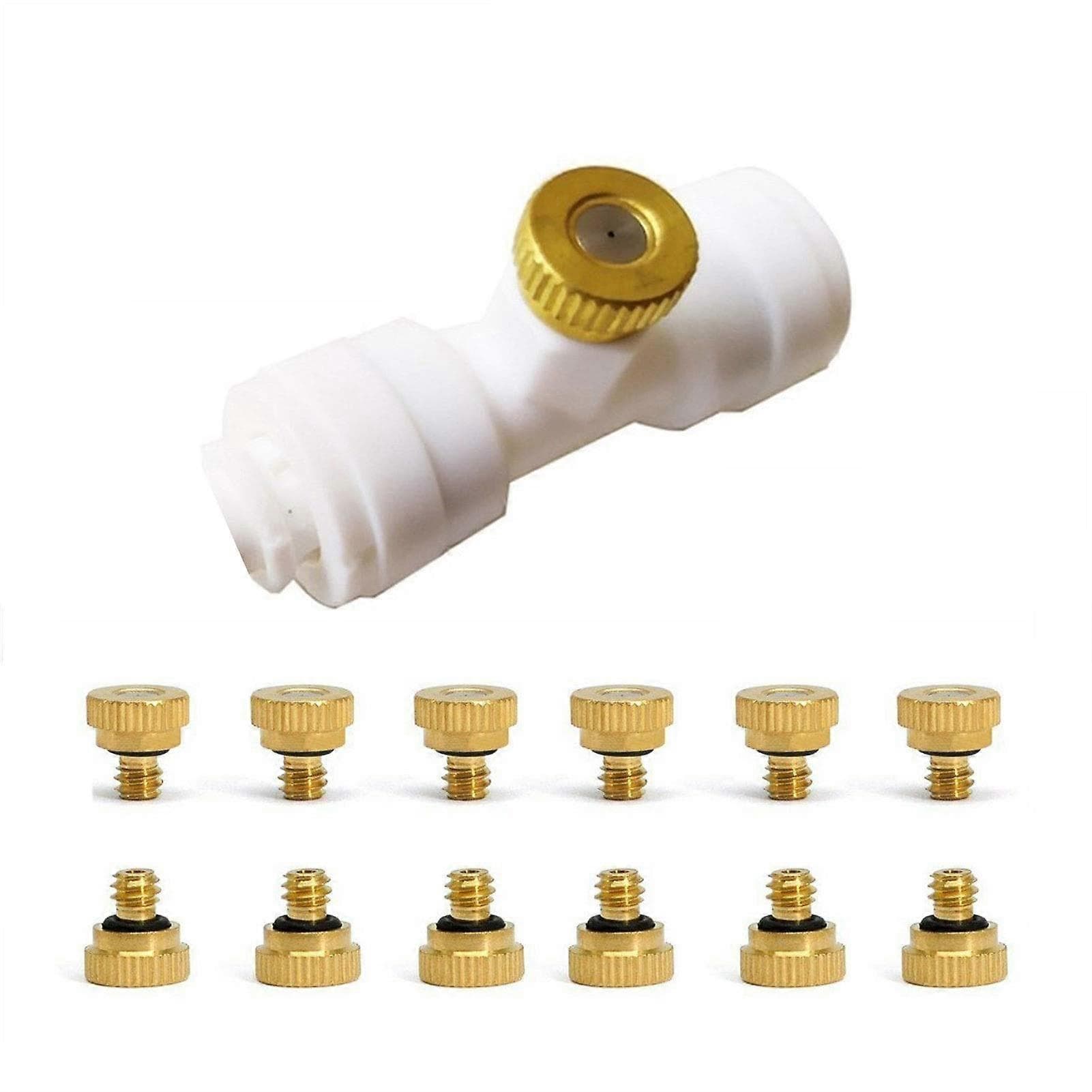 30pcs Brass Misting Nozzles for Outdoor Cooling System, Fine Cooling Mist with Leakproof ORing and Easy SlipLock Installation