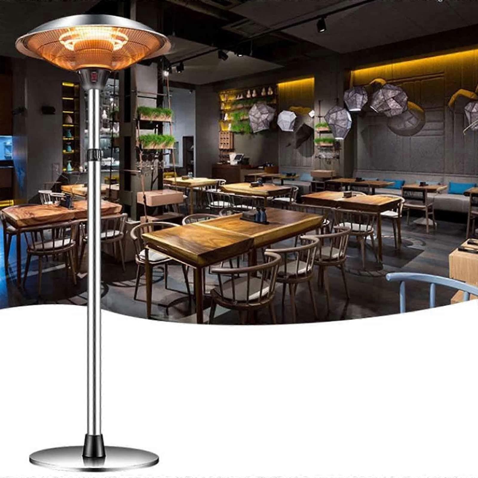Electric Patio Heater with Adjustable Height and 3 Heat Levels, Safety Shut Off for Outdoor Use