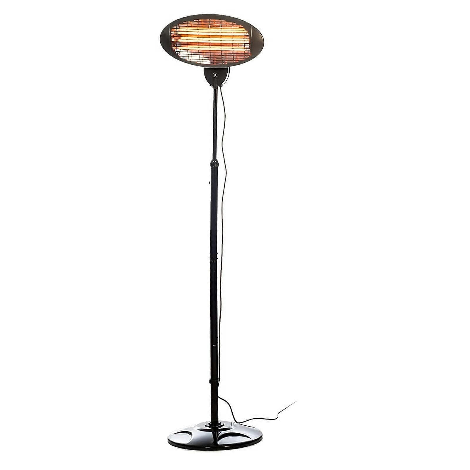 Electric Patio Heater Set with Adjustable Heat Height, Freestanding Outdoor Heater for Garden Gazebo Balcony