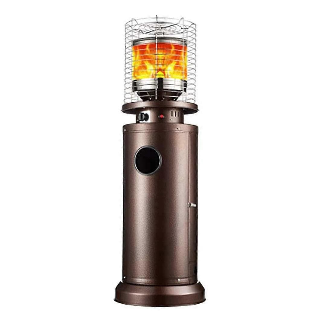 Propane Patio Heater with Push Button Ignition, Mobile Outdoor Gas Heater for Patio and Indoor Use