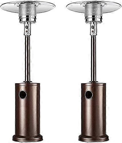 87 Inch Tall Propane Patio Heater Set with Overhead Radiant Heating for Terrace and Deck