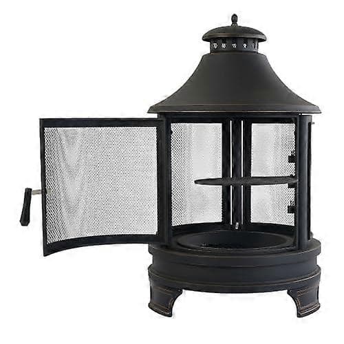 30 Inch Outdoor Fire Pit with Chimney, 2in1 Metal Patio Heater for Camping and Backyard Use