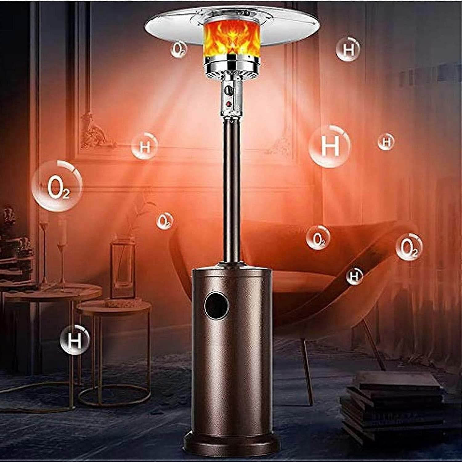 Outdoor Patio Heater 47000 BTU Gas Heater Fast Heating Adjustable Height Triple Safety for Indoor Outdoor Use