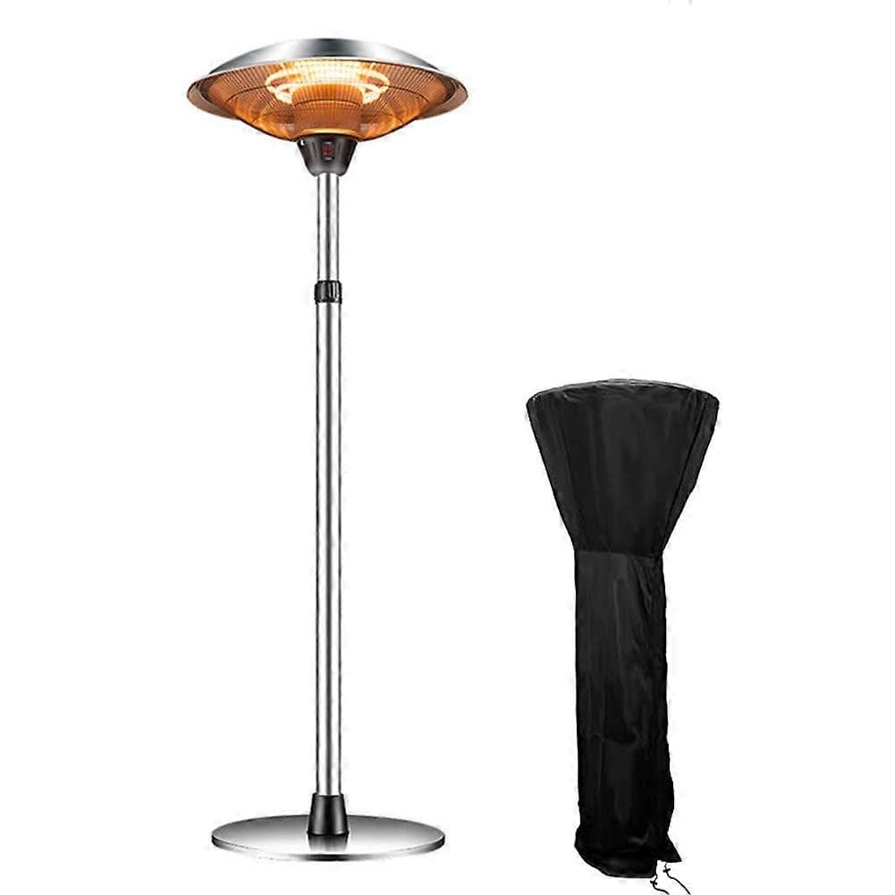 Outdoor Heater 1500W Electric Infrared Patio Heater with Halogen Tube, 3 Power Levels and Cover