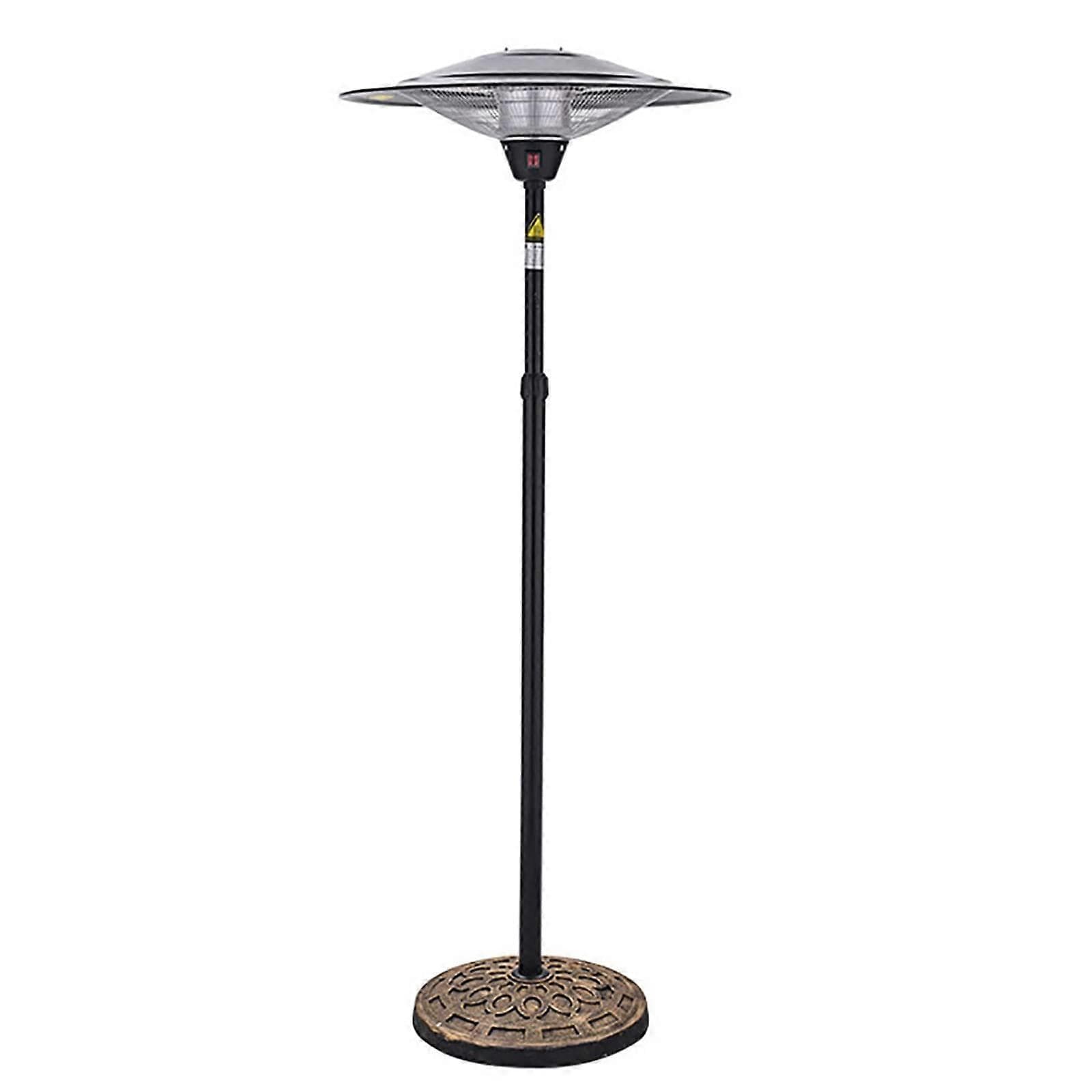 Electric Patio Heater 1.8kW Freestanding with Carbon Fiber Tube, IPX4 Waterproof, Height Adjustable