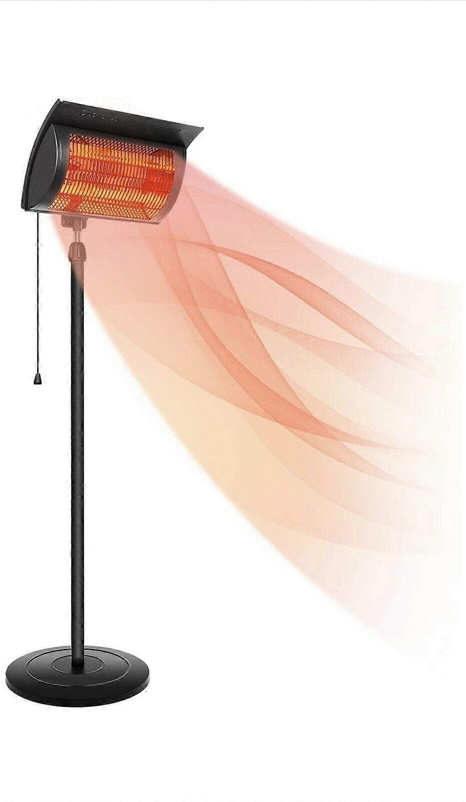 Outdoor Patio Heater 1500W Standing Electric with Dual Heat Settings and Overheat Protection