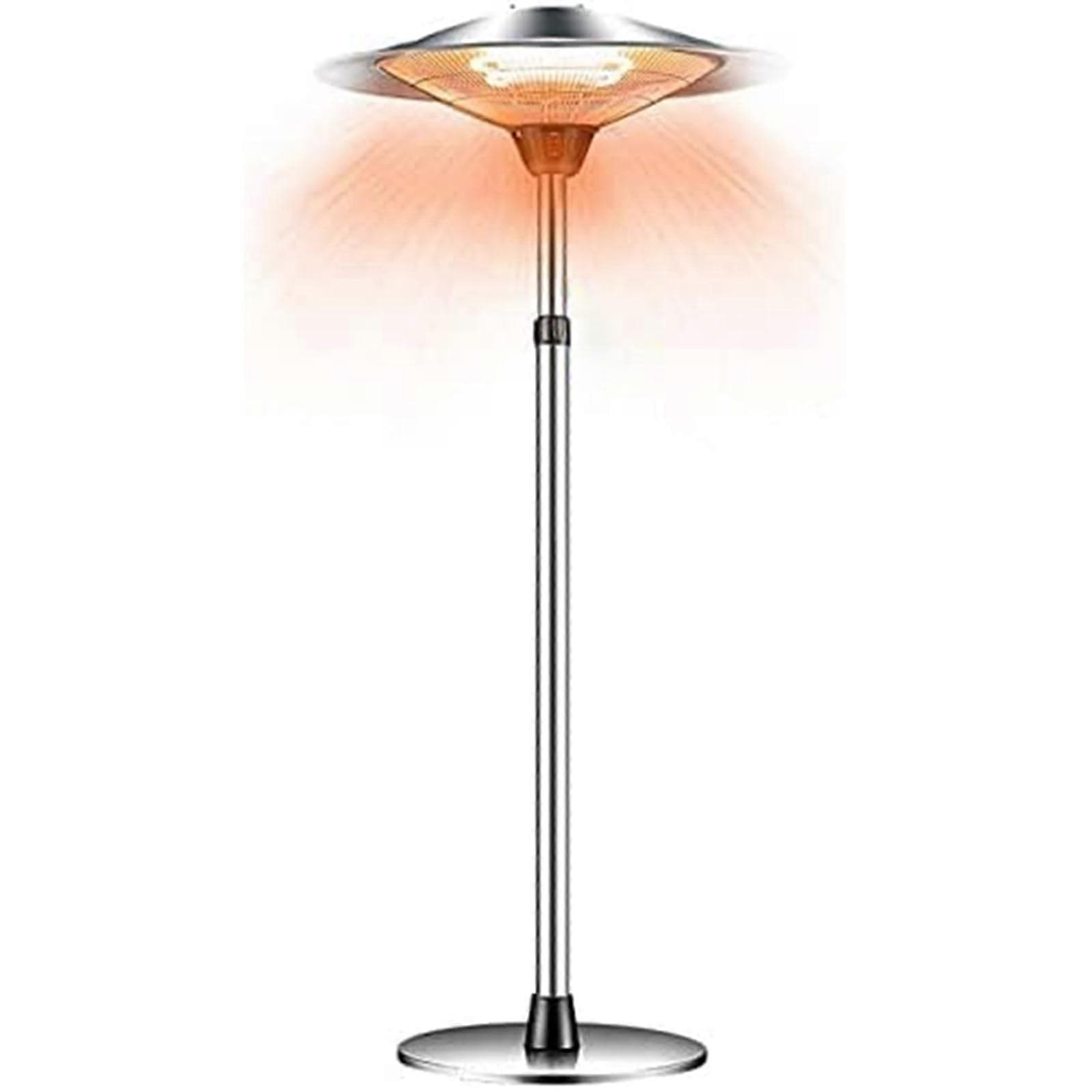 1500W Outdoor Electric Patio Heater with Adjustable Heat and Height, 110V Infrared Standing Lamp