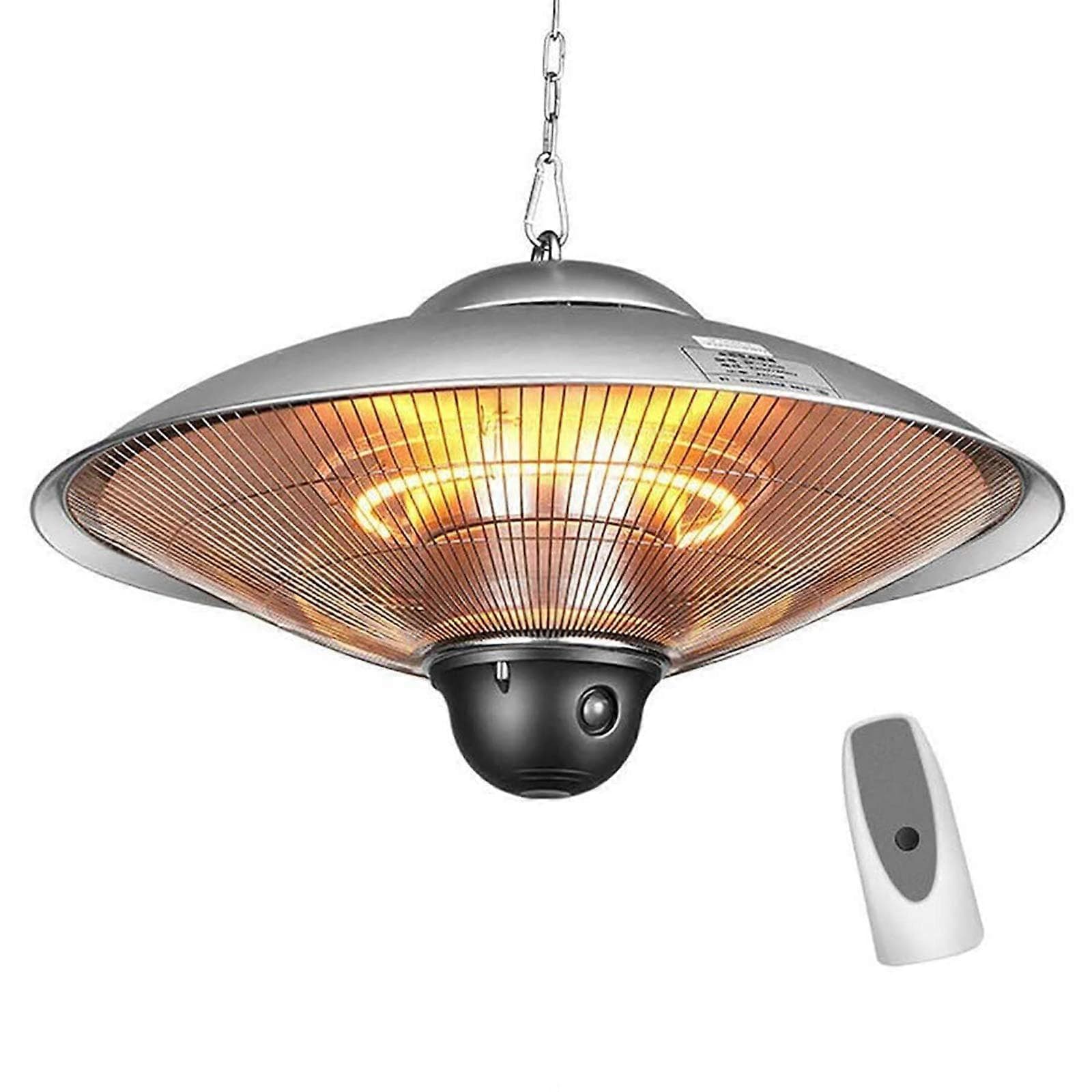 2200W Outdoor Patio Heater Waterproof Infrared Umbrella Hanging Design with Remote and 3 Heat Settings