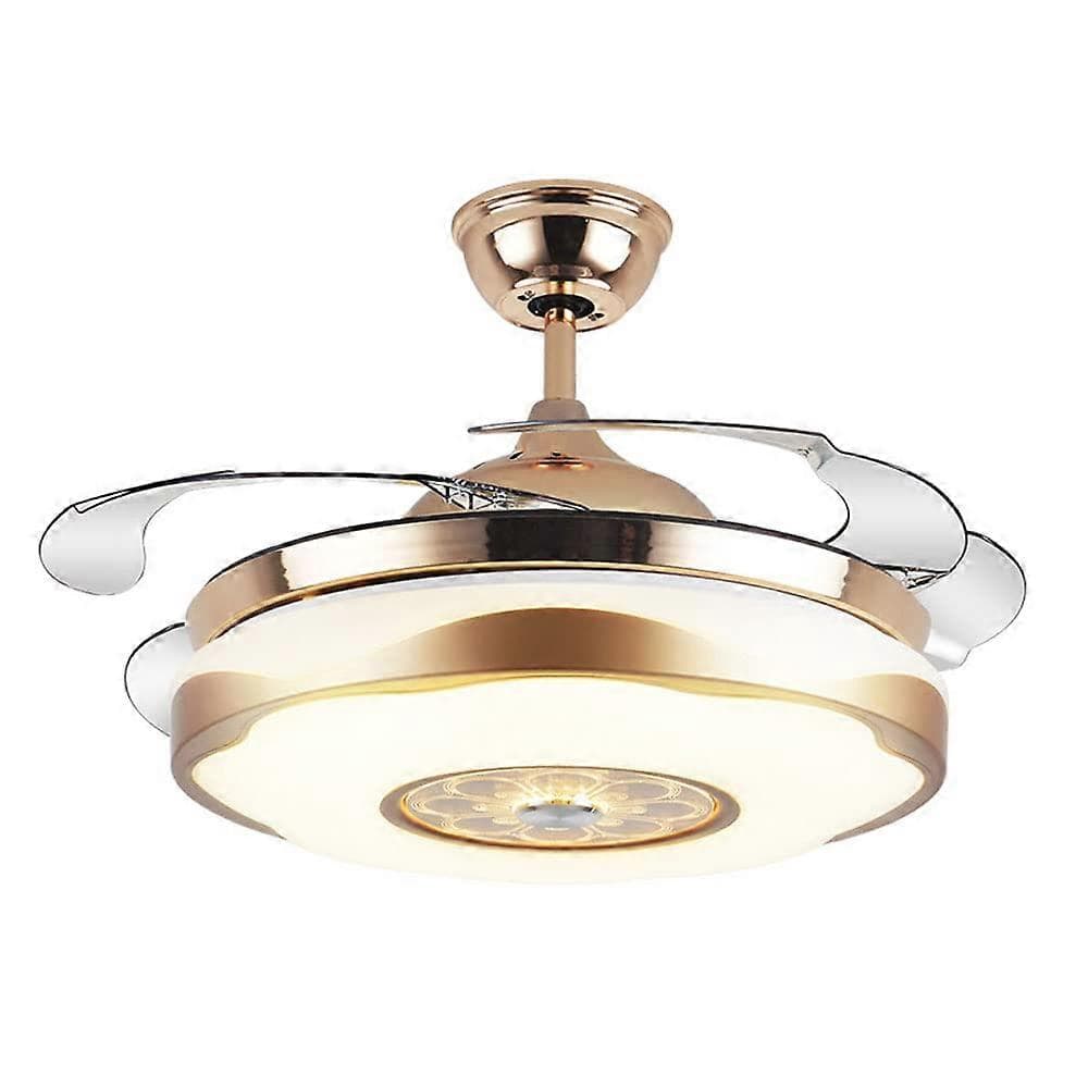 Ventilateur de plafond moderne à LED avec télécommande et éclairage, pales ABS silencieuses, économie d'énergie, chambre à coucher