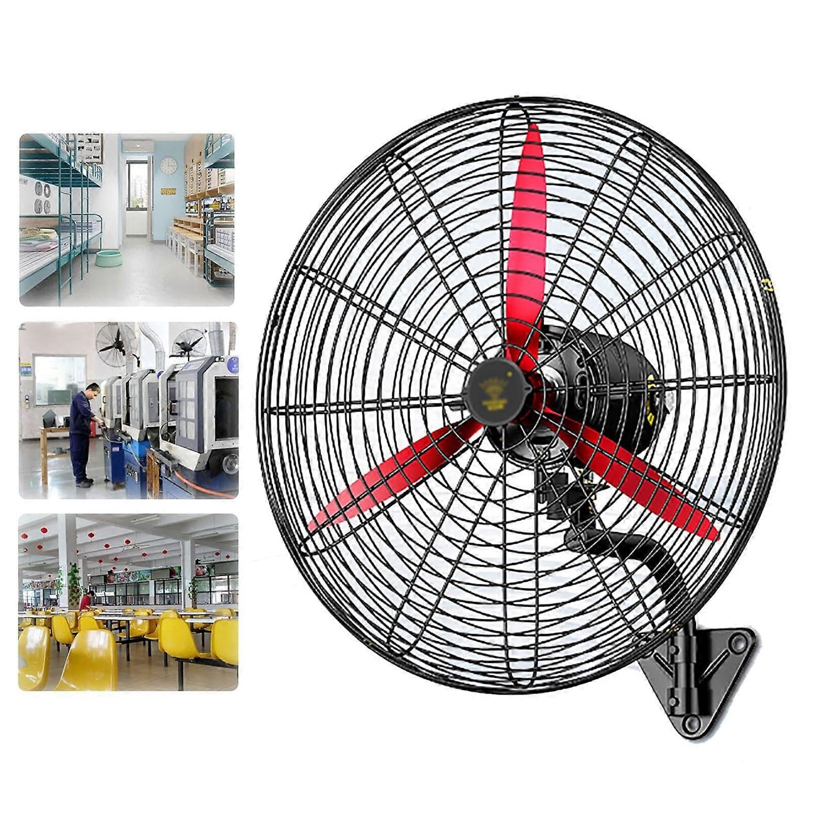 Industrial Wall Fan 3Speed, All Metal Construction, Dual Ball Bearing Motor, Tilt Adjustment, Safety Grill, 66cm