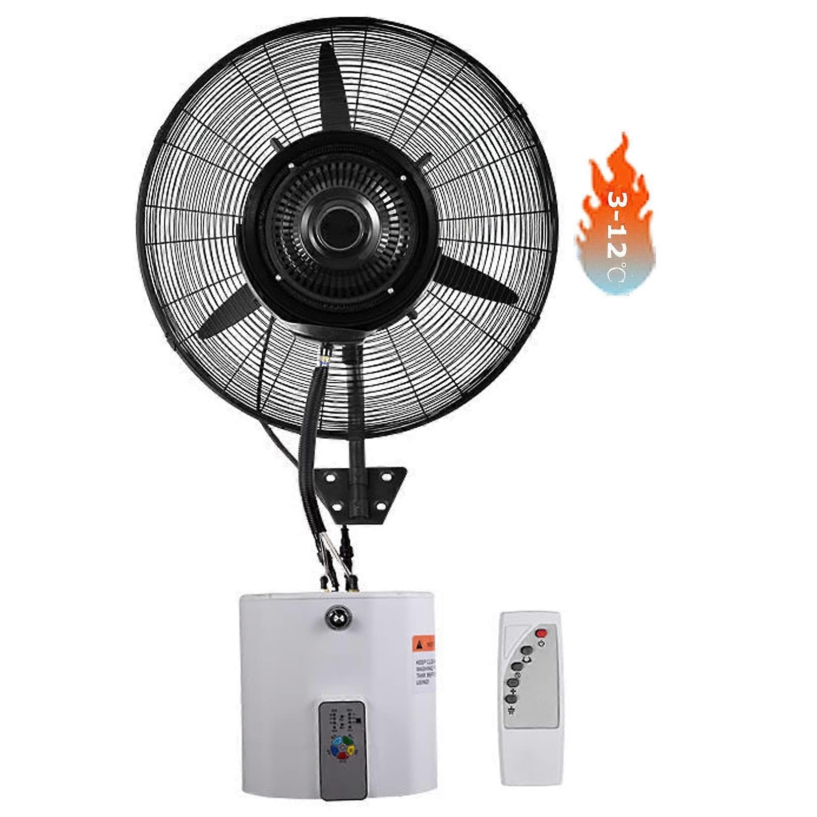 Wall Mounted Outdoor Misting Fan 71cm, Waterproof Cooling Mist, 3Speed Remote Control, 90° Oscillation