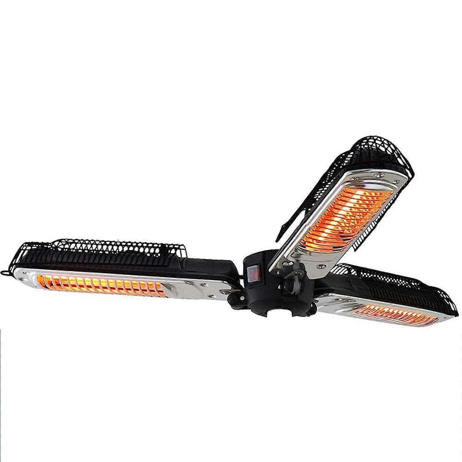 Outdoor Patio Heater Electric Infrared Radiant Heating Height Adjustable Waterproof Black Finish