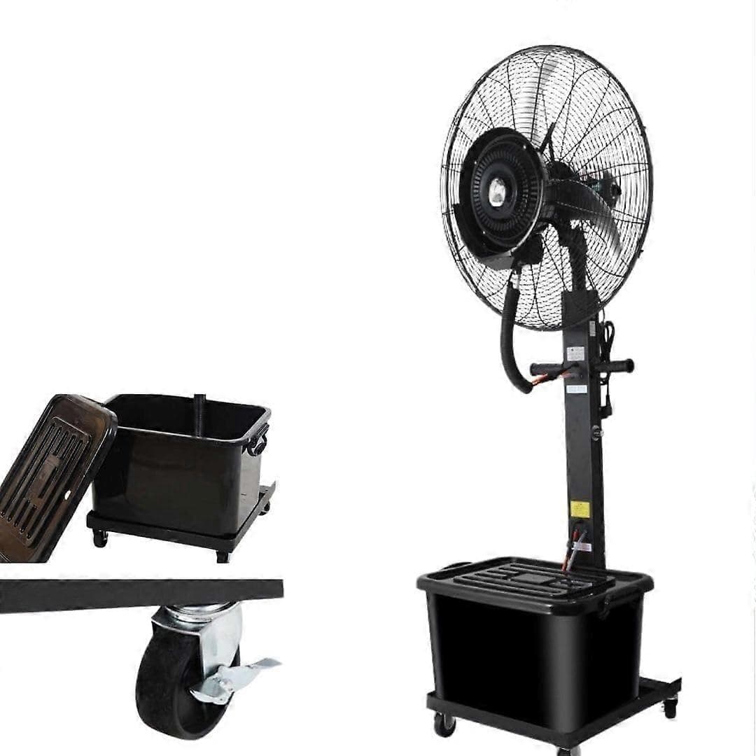 Outdoor Misting Fan 75cm with Rapid Cooling Spray, 3 Speeds, WideArea Oscillation for Patio and Factory