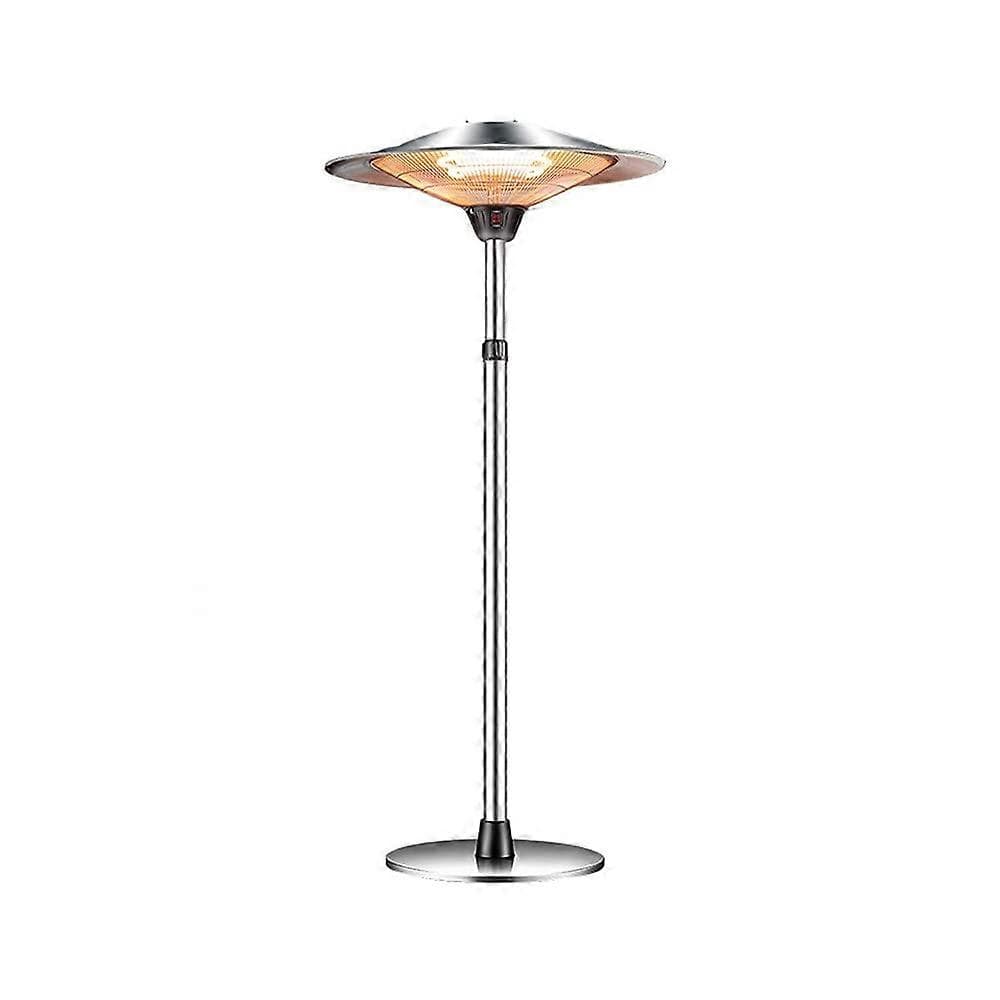 Outdoor Electric Patio Heater 1500W Freestanding Height Adjustable Fast Heating with Safety Shutoff Silver