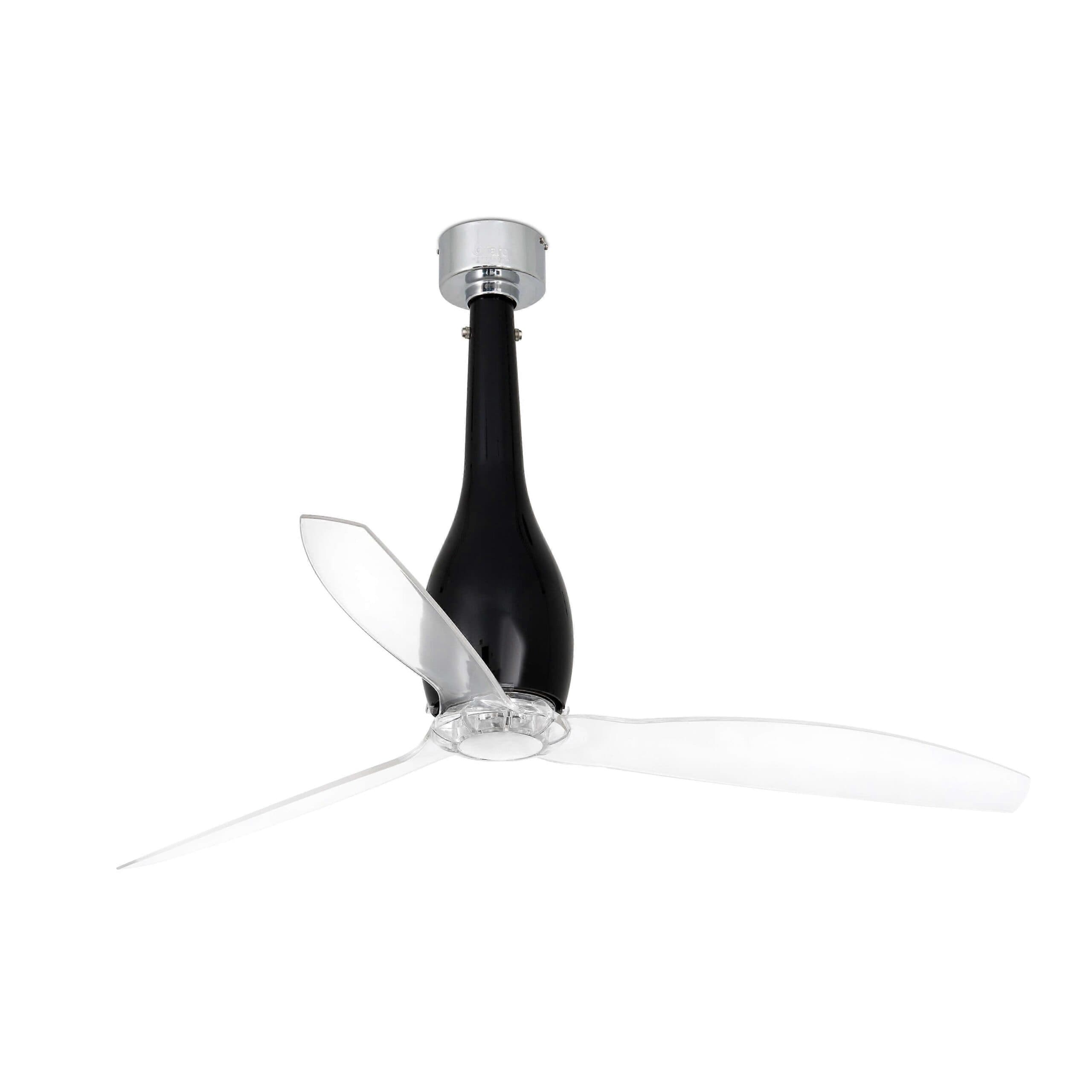 DC Deckenventilator Eterfan Schwarz glänzend / Klar