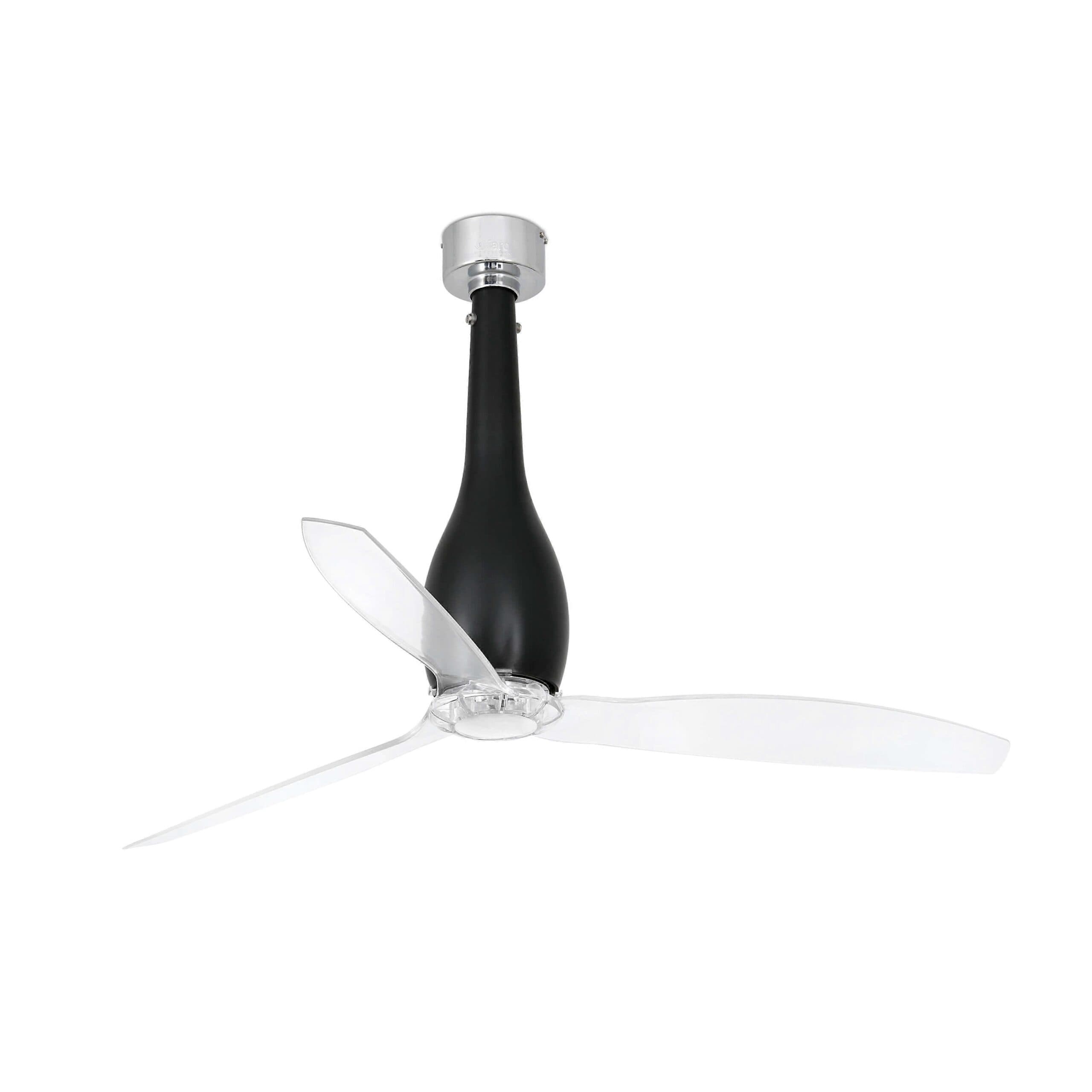 DC ceiling fan Eterfan Matt Black / Clear with remote
