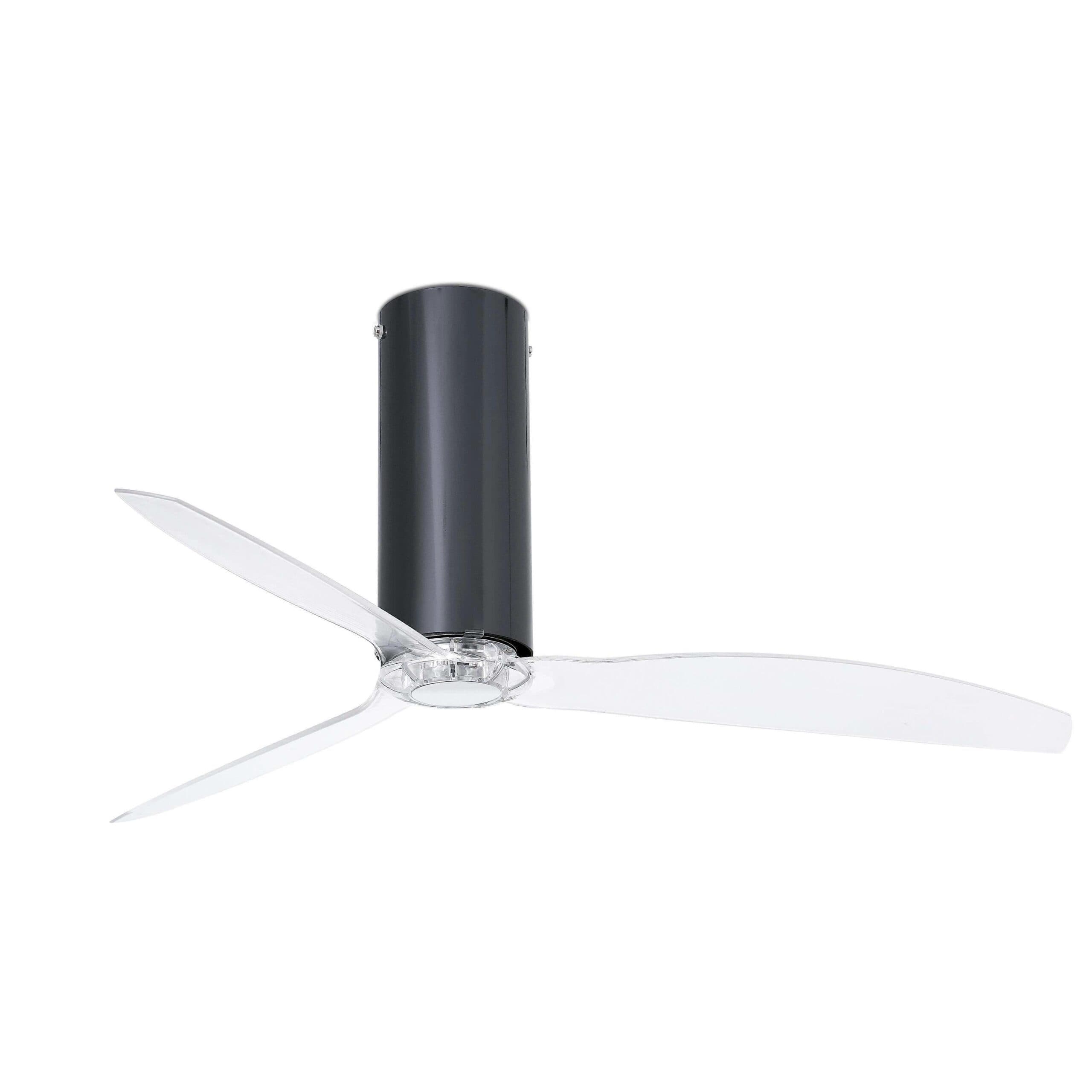 Energiespar Deckenventilator Tube Schwarz glänzend / Klar