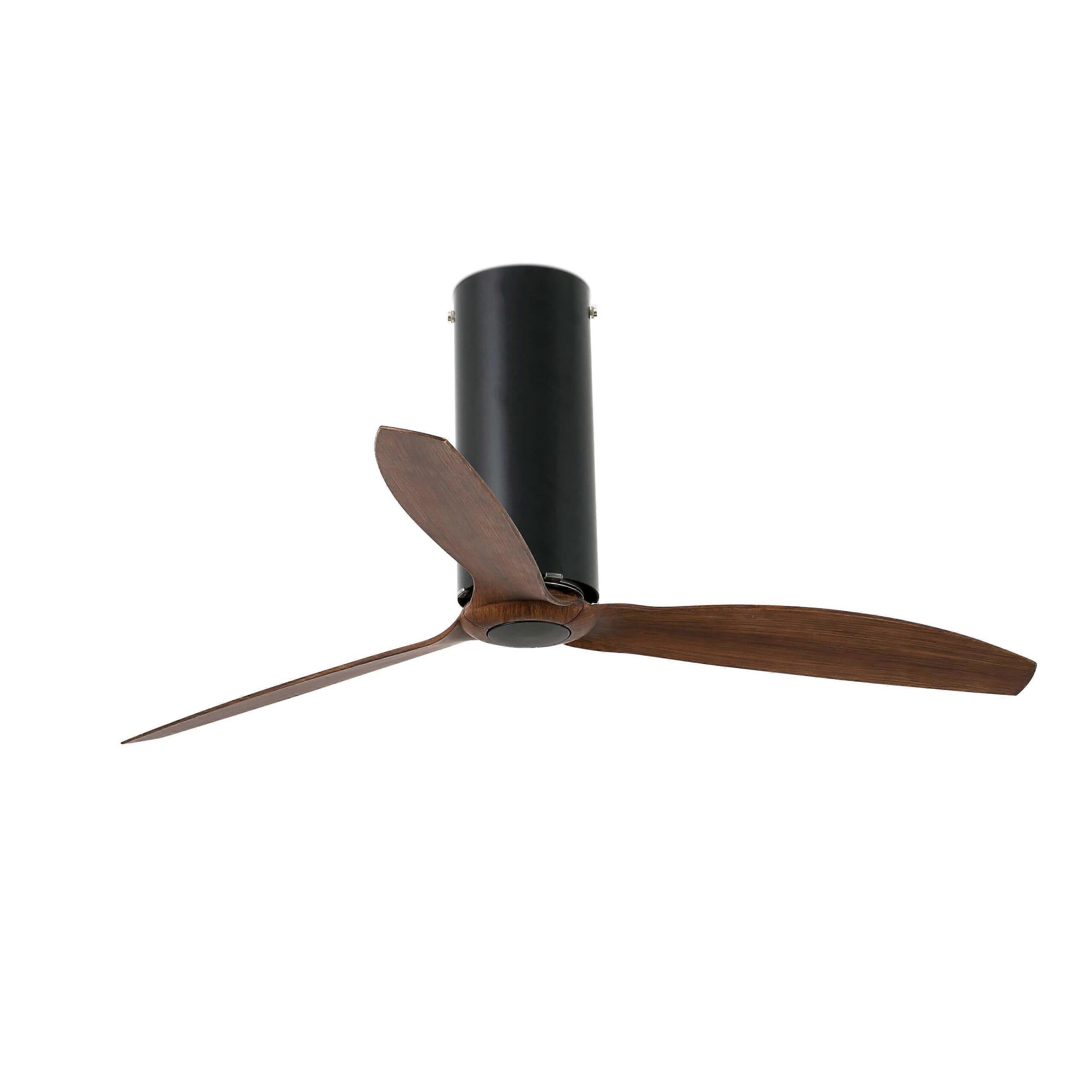 DC ceiling fan Tube Black / Walnut with remote