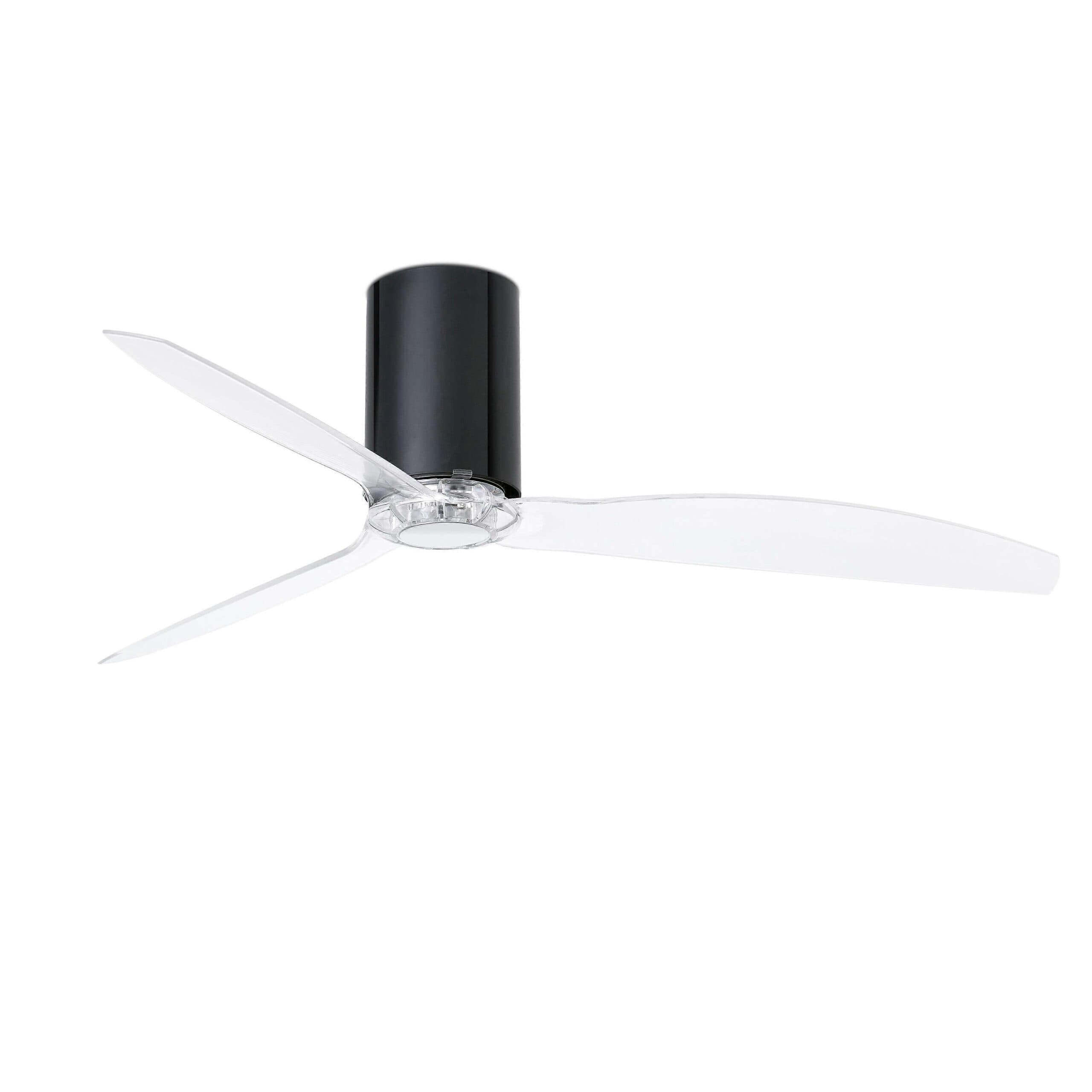 Energiespar Deckenventilator Mini Tube Schwarz glänzend / Klar