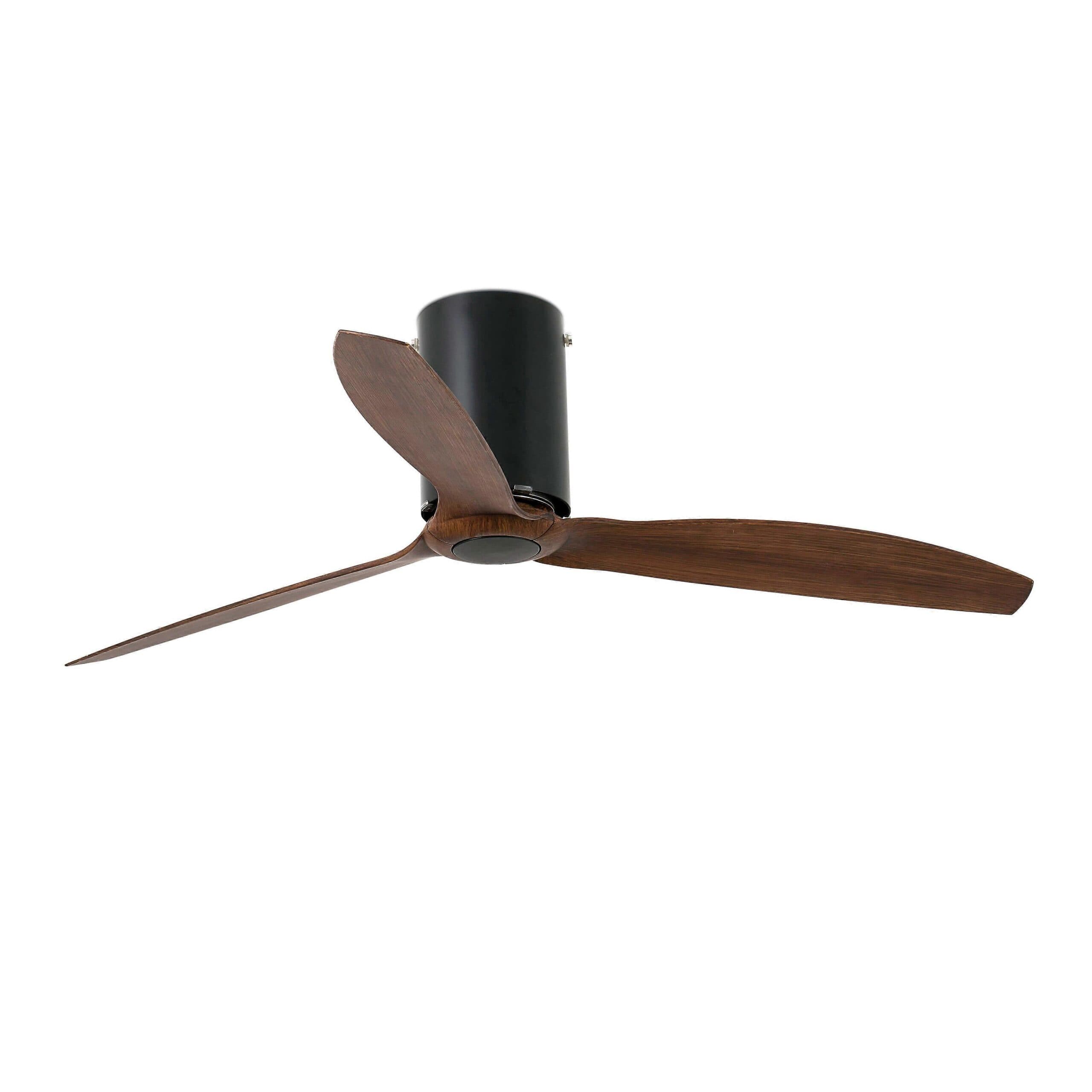 Ventilateur de plafond à économie d’énergie Mini Tube Noir / Noyer