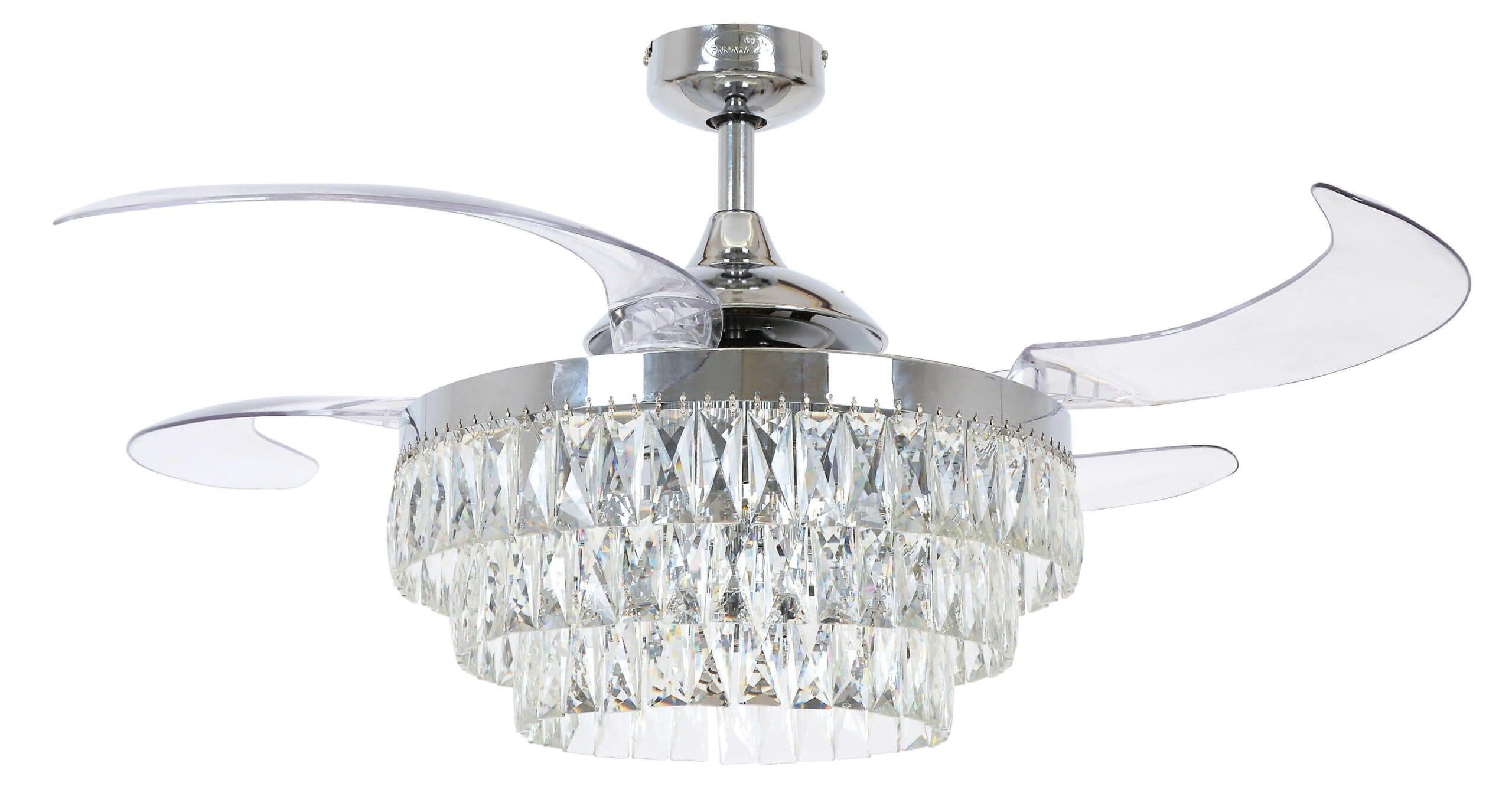Ventilateur de plafond Fanaway Veil Chrome avec lumière
