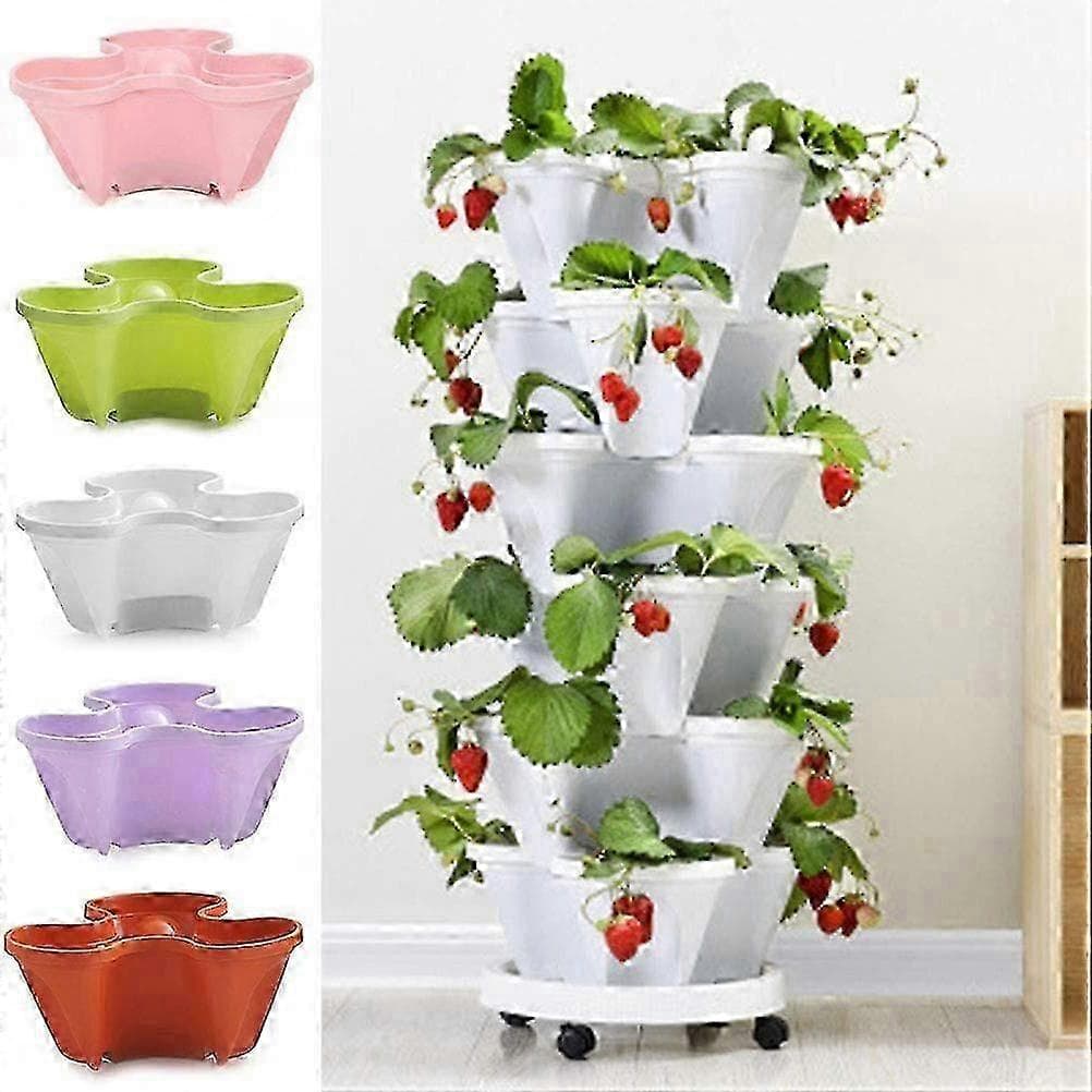 Pot de fleurs de jardinière de fraises en plastique à 3 niveaux