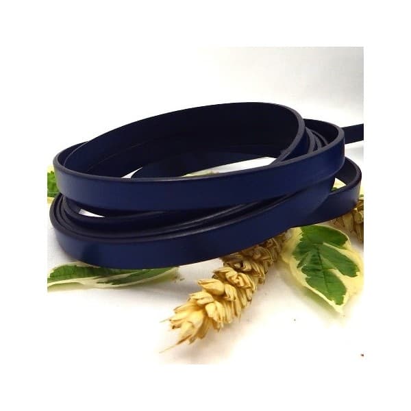 Cuir plat 10mm bleu marine