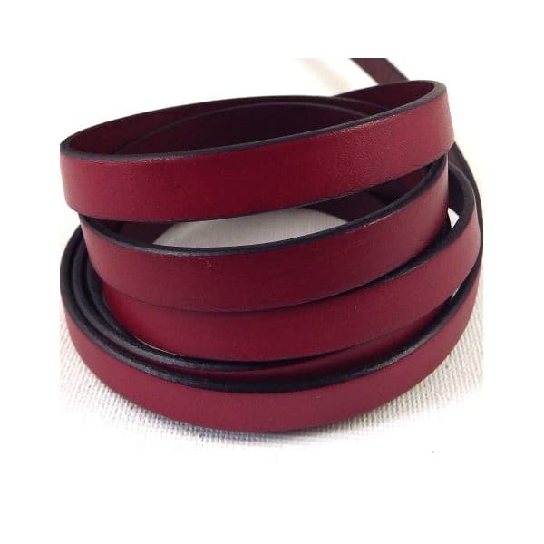 Cuir plat 10mm bordeaux 