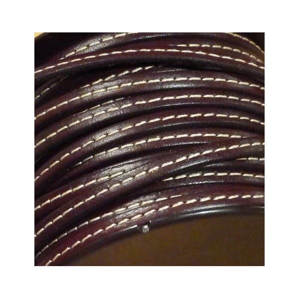 Cuir plat 5mm couture marron