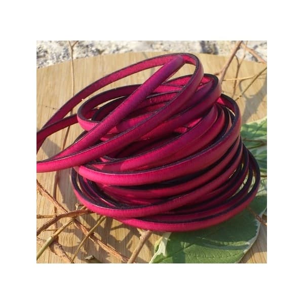 Cuir plat 5mm fuchsia