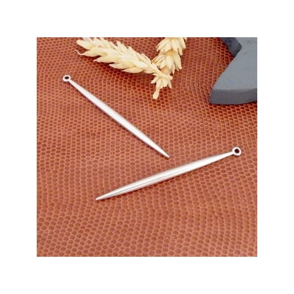 Grand pendentif goutte plaque argent 60mm