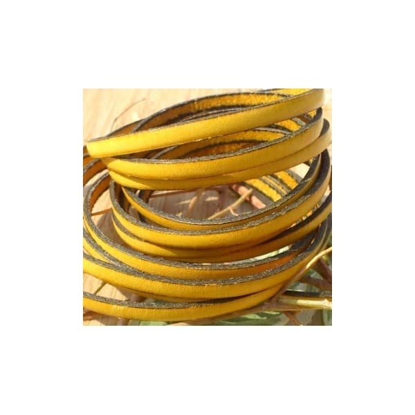 Cuir plat 5mm jaune