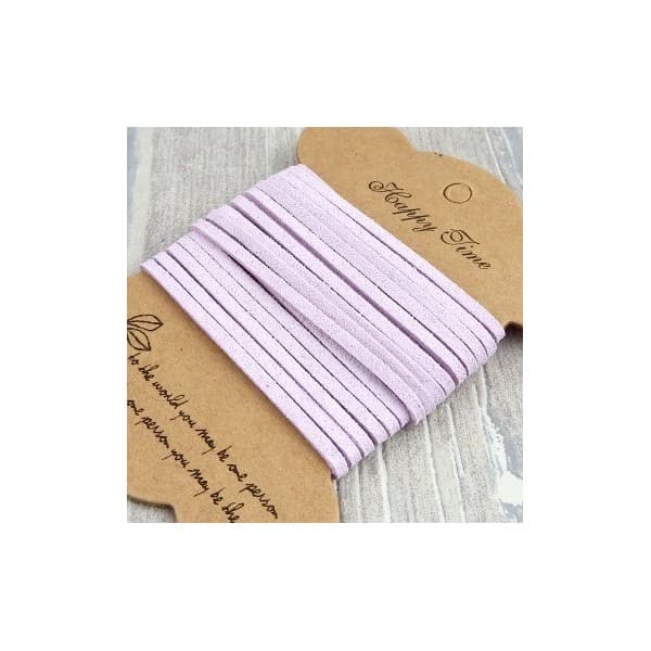 Cordon suedine mauve clair 3mm par 3 metres