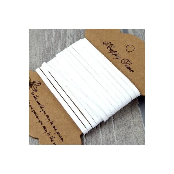 Cordon suedine blanche 3mm par 3 metres.
