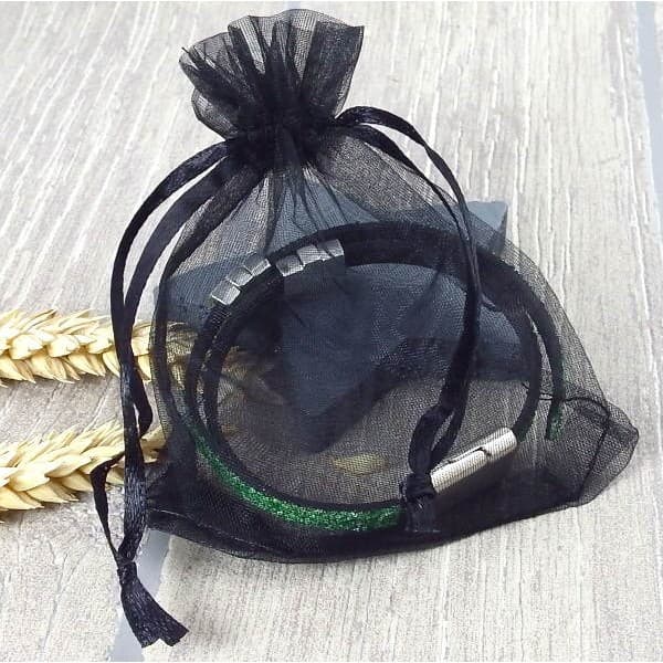 5 pochettes organza noir 110x90mm
