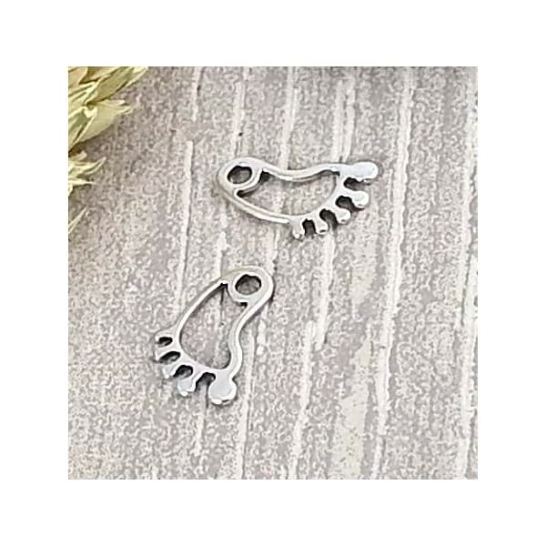 2 Pendentifs pied argent 20mm
