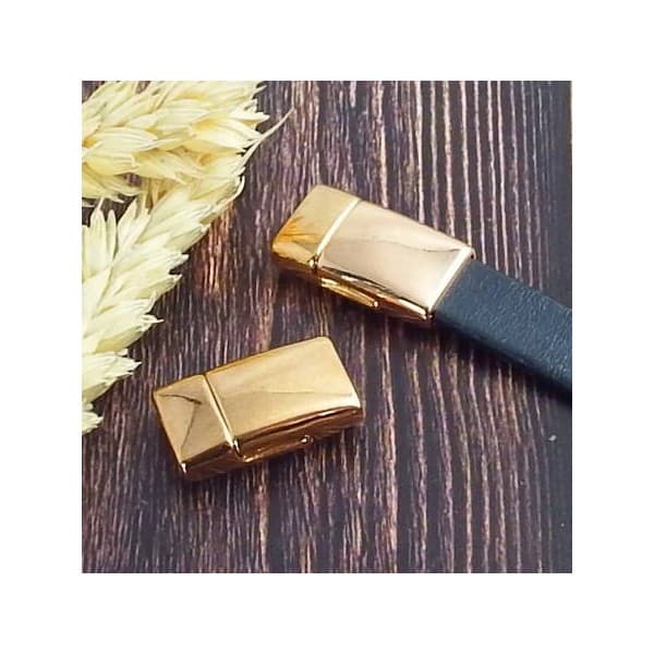 Fermoir magnétique plat en zamak or rose