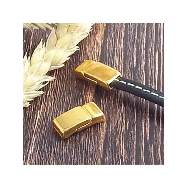Fermoir magnetique plat zamak flashe or pour cuir 5 et 6mm