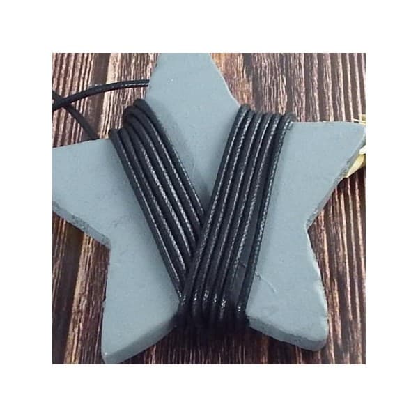 Cordon coton cire 2mm noir par 2 metres