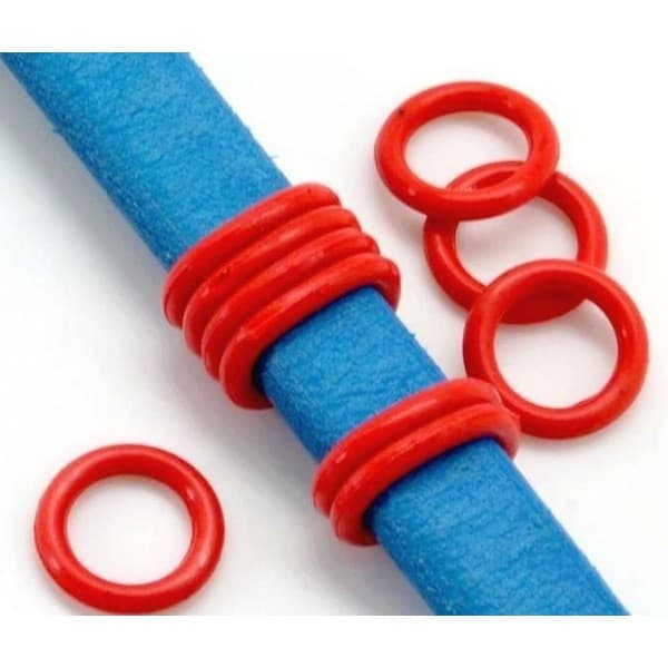 6 rondelles stoppeur en PVC rouges pour cuir regaliz