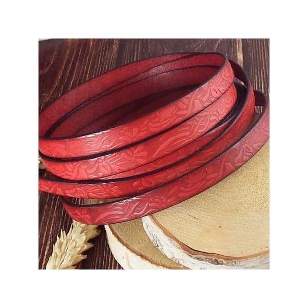 Cuir plat 10mm rouge grave jardin