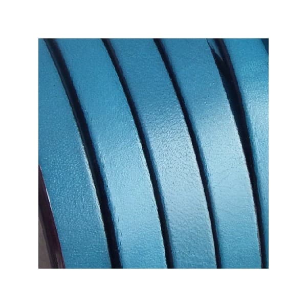 Cuir plat 10mm bleu turquoise 
