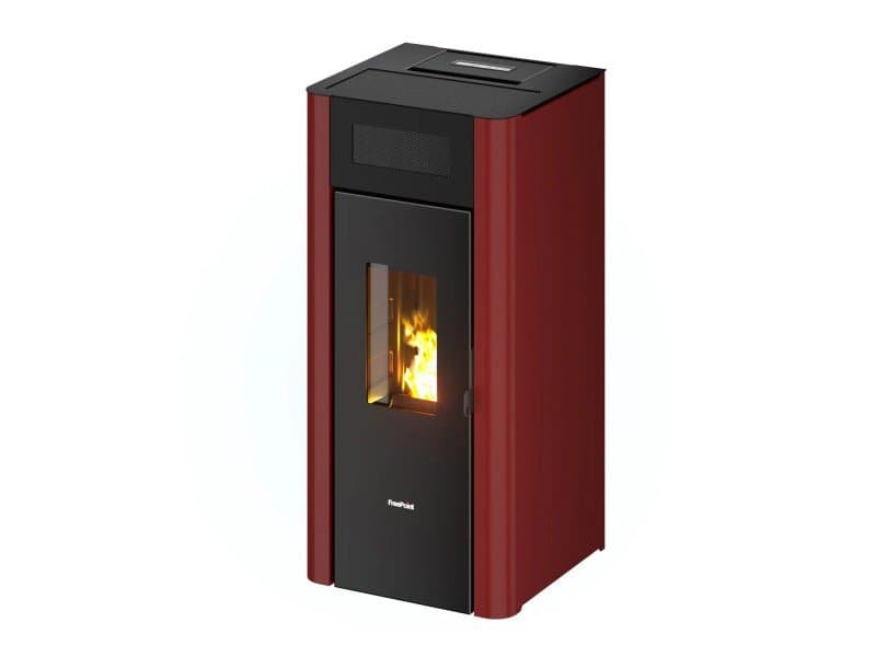 Freepoint Pelletofen Amaranto Stahl Bordeaux 8,5 kW mit Automatik