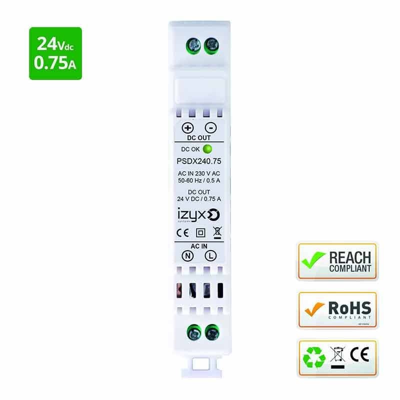 ALIMENTATION RAIL DIN - 24V 0,75A - IZYX PSDX240.75