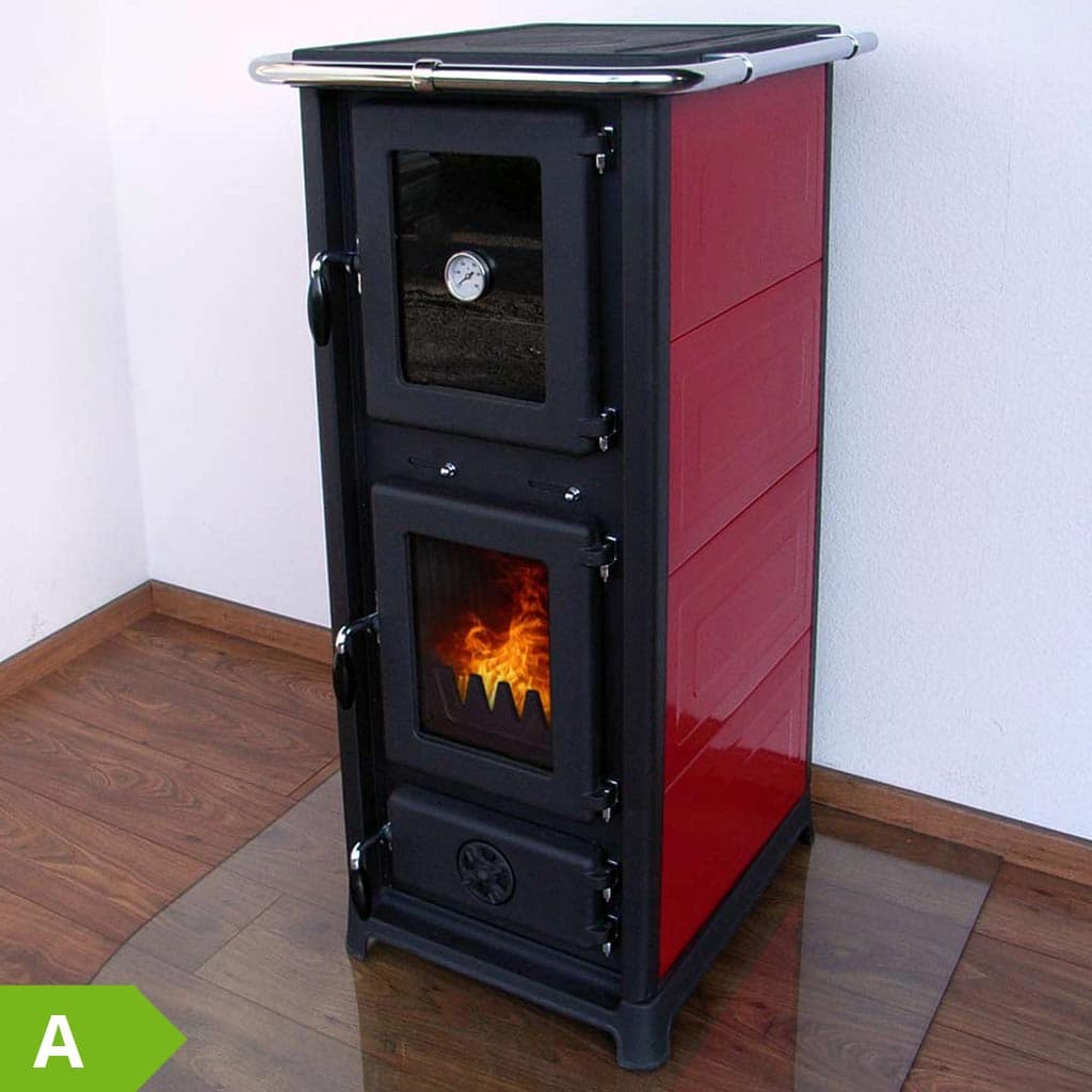 Kamin mit Backofen Johann 12kW - ROT