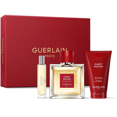 Guerlain - Coffret Habit Rouge Coffret Pour Homme Eau De Toilette 100ml + Gel Douche 75ml + Vapo 10ml