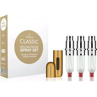 Travalo - Coffret Classic 3 Vaporisateurs Rechargeables Dorés Accessoires