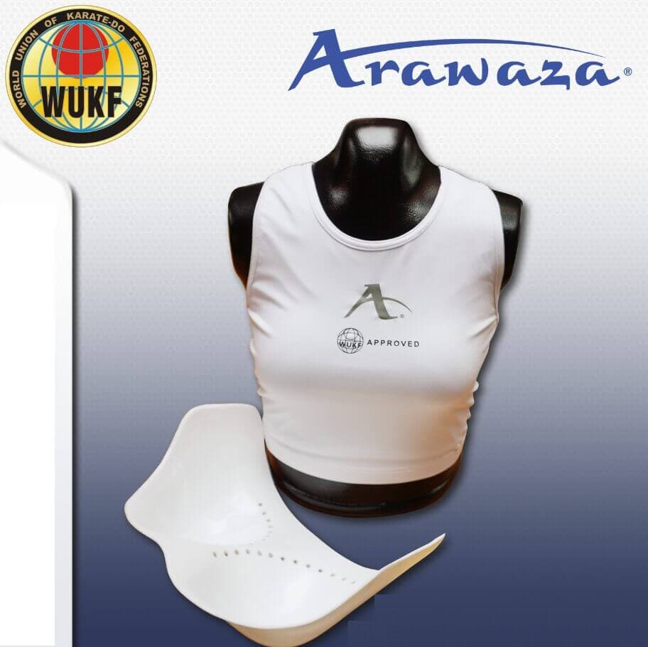Plastron Karate féminin ARAWAZA – amovible – WUKF